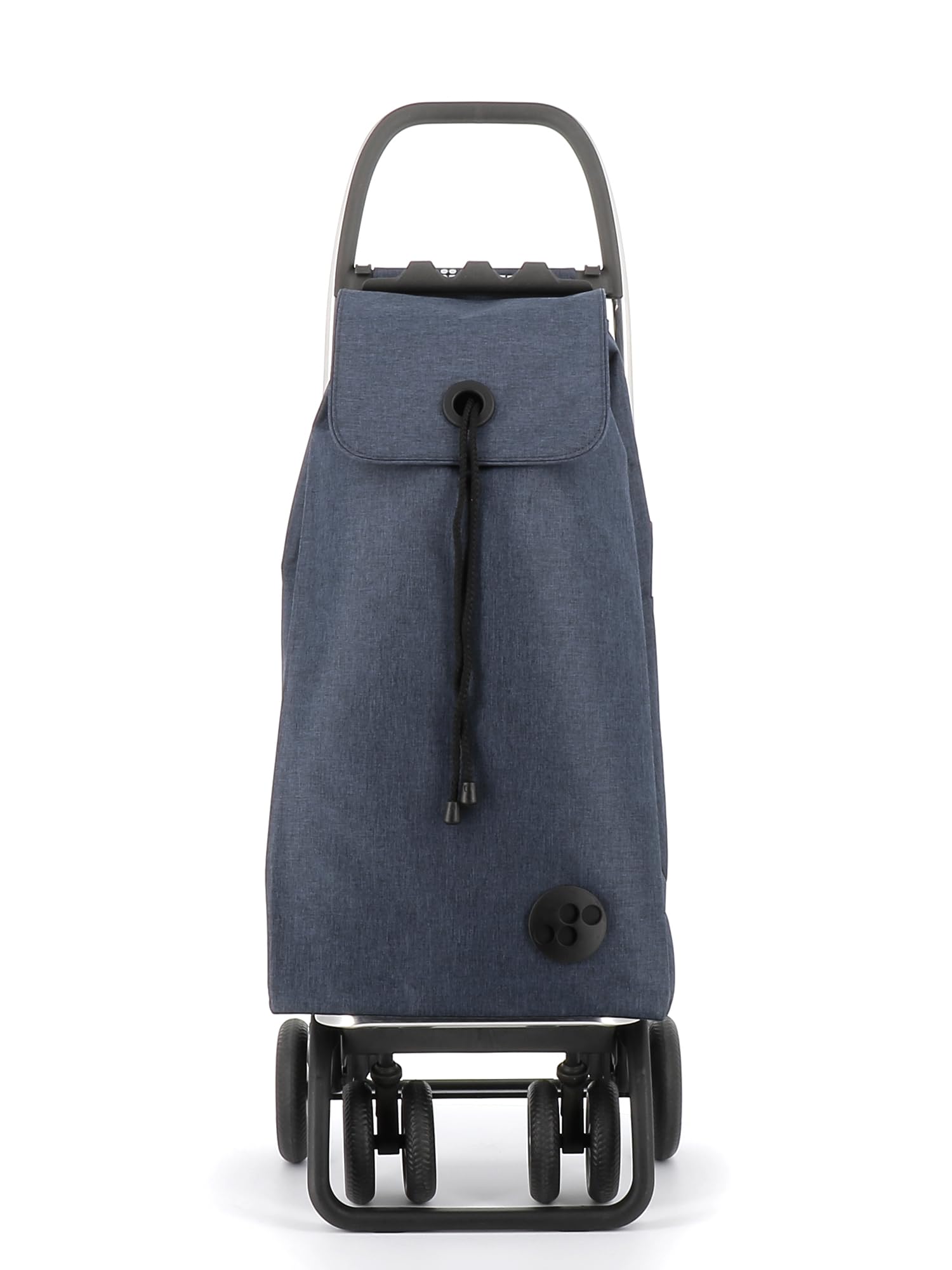 ROLSER I-Max Tweed 4 Wheel Foldable Shopping Cart with 2 Swivel Wheels - Lightweight Collapsible Grocery Trolley for Seniors & Shopping - Perfect for Grocery Stores, Markets, and Travel (Marine Blue)