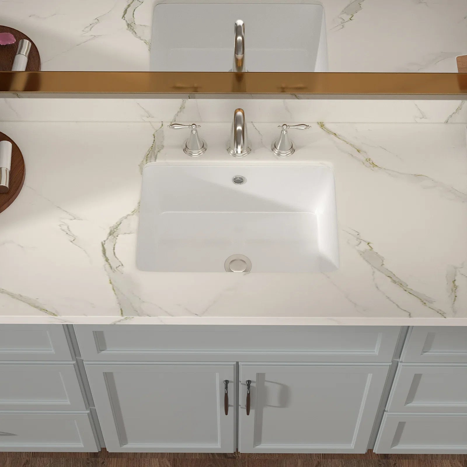 Premium White Ceramic Undermount Bathroom Sink - Rectangular Design with Overflow - Perfect for Modern Vanities, Powder Rooms & Guest Bathrooms
