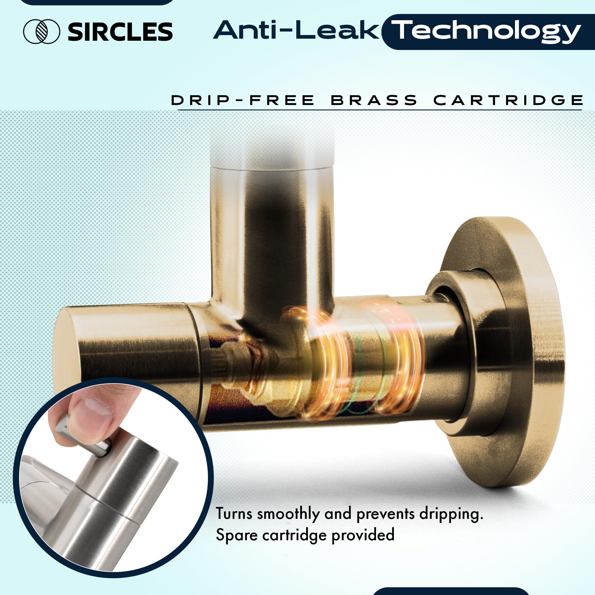 SIRCLES 26-inch Wall Mount Pot Filler Faucet - Brushed Gold Stainless Steel with Dual 360° Swing Joints - Includes Teflon Tape & Extra Cartridge - Perfect for Kitchen Sink, Stove, and Cooking Areas