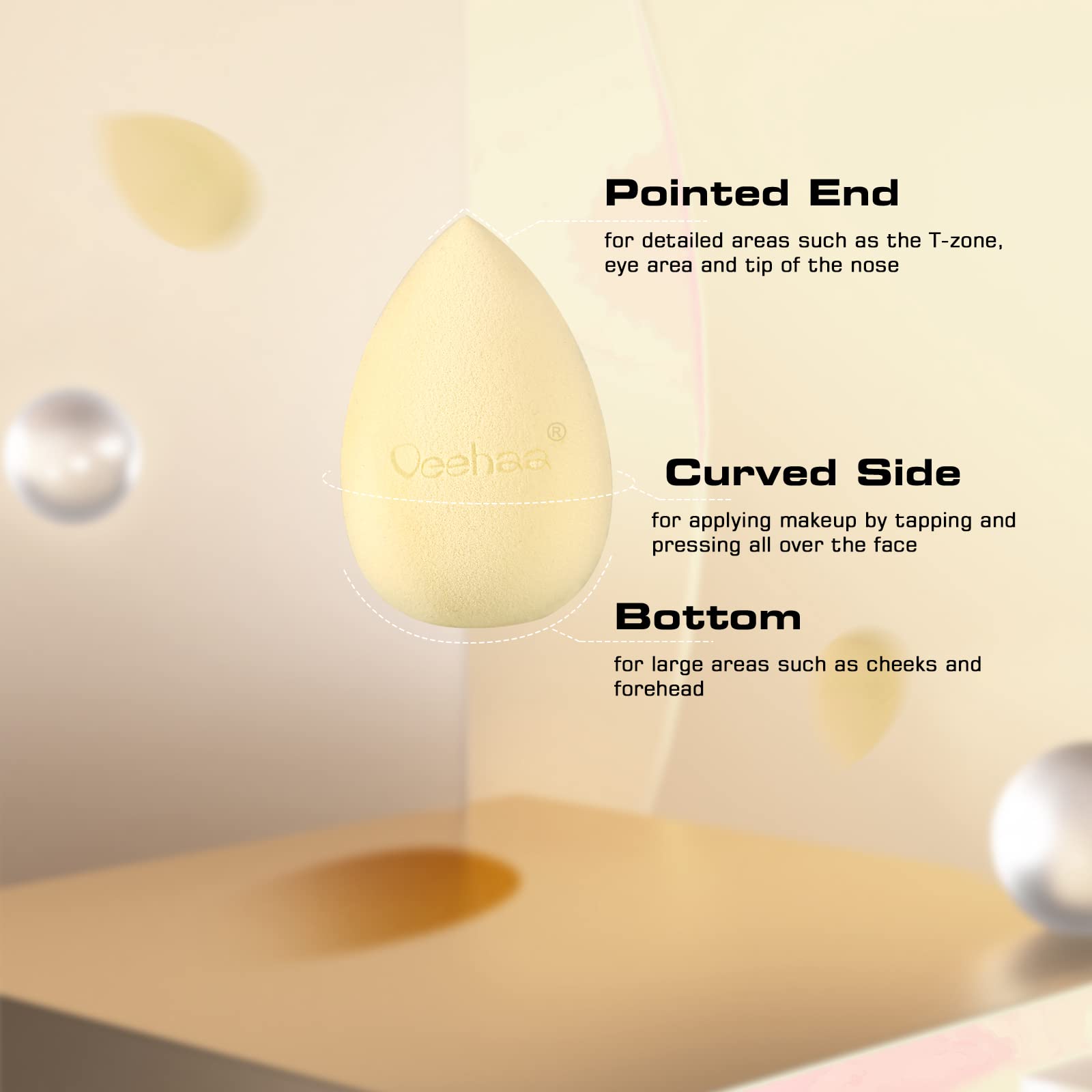 2PCS Latex-Free Makeup Sponge Set - Egg Shaped Beauty Blender for Foundation & Concealer Application - Perfect for Face, Eyes & Contouring - Ideal for Professional Makeup & Everyday Use