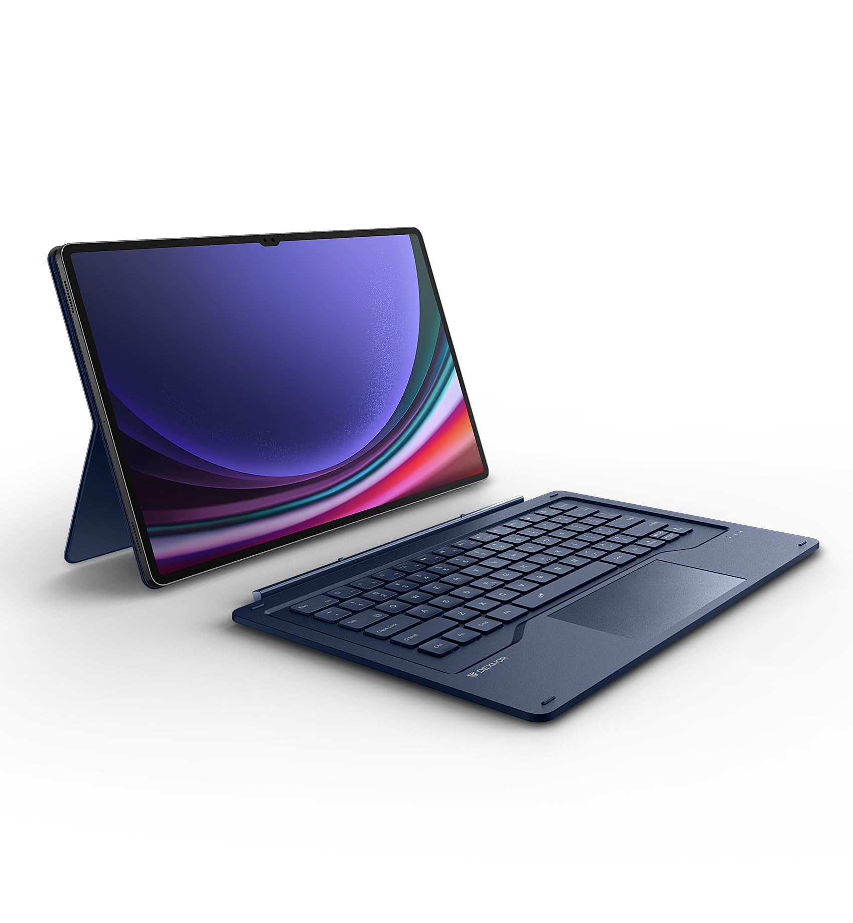 Dexnor Magnetic Detachable Keyboard Case for Samsung Galaxy Tab S10 Ultra/S9 Ultra 14.6 Inch - Backlit Wireless Keyboard with Multi-Touch Trackpad & S Pen Holder, Book Cover Style (Blue) - Perfect for Work, Study, and Travel
