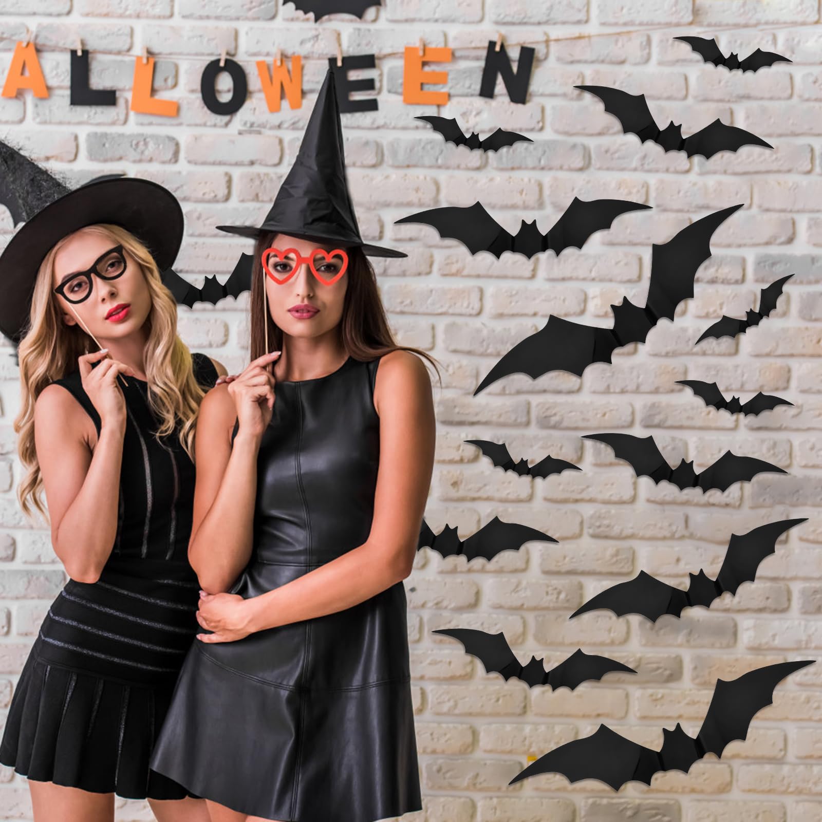 160 Pcs Halloween Bat Decorations - Indoor & Outdoor Halloween Party Decor for Bedroom, Wall, and Clearance Sale | Spooky Halloween Party Supplies for Home, Yard, and Events