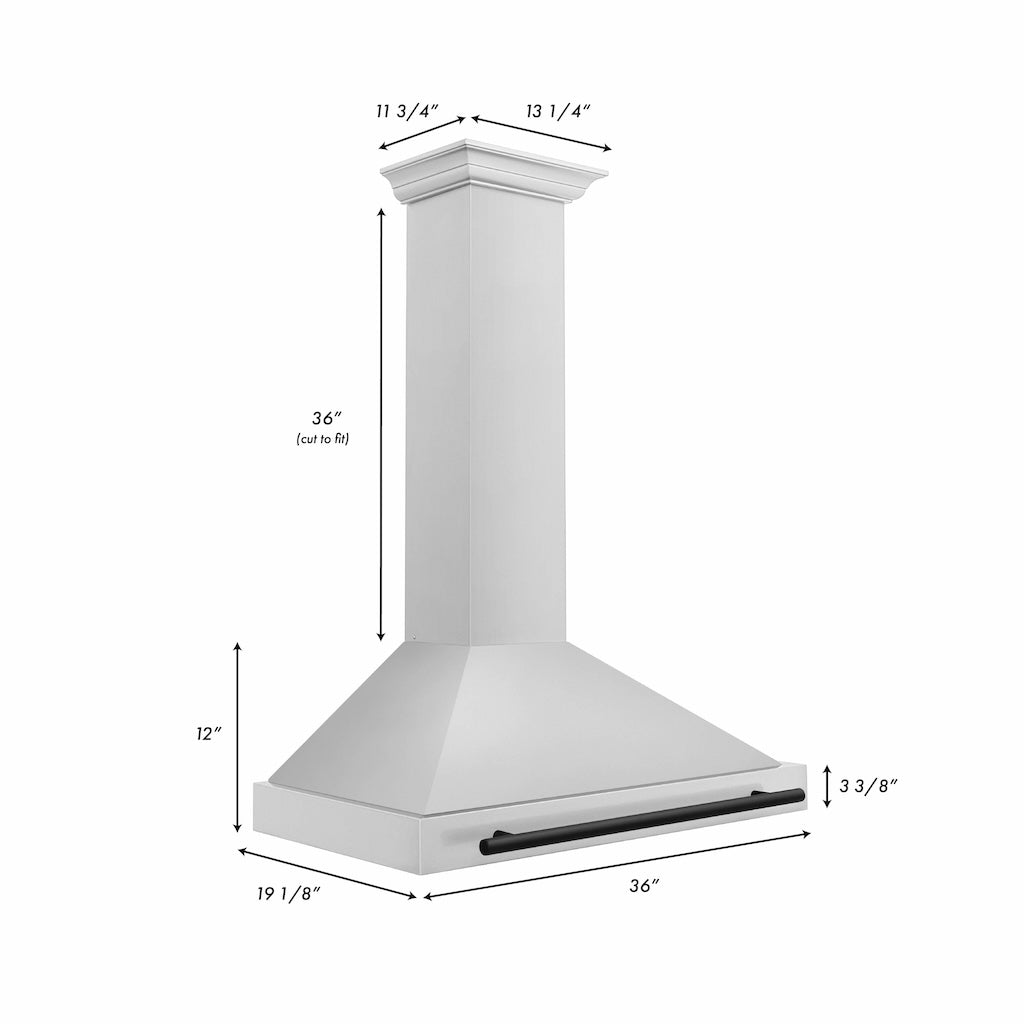 ZLINE KB4STZ MB Autograph Edition Convertible Range Hood - Stainless Steel with Matte Black Accents | Professional Kitchen Ventilation for Modern Homes | Perfect for Gas Stoves, Cooking Areas & Open Concept Kitchens