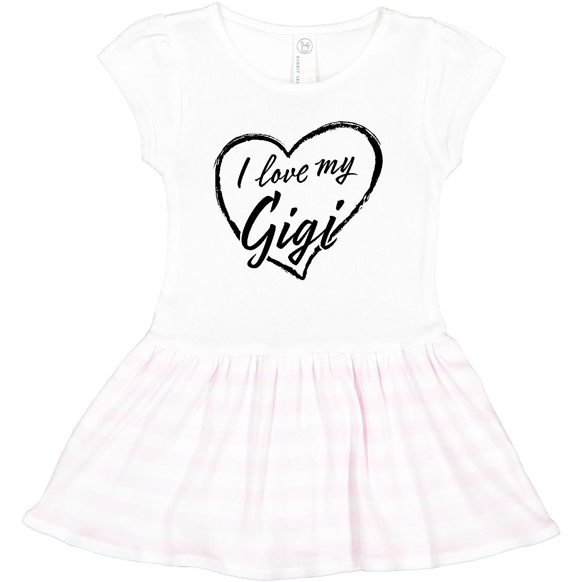 Inktastic I Love My Gigi Black Chalk Heart Toddler Dress - Cute Outfit for Granddaughter, Birthday Gift, Family Reunion & Photo Shoots