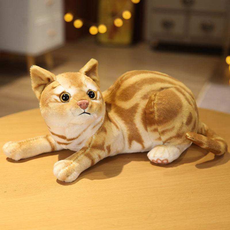 Realistic Stuffed Cat Plush Toy - Ultra Soft Cuddly Lifelike Kitten Plush for Kids & Adults - Perfect for Gifts, Home Decor, and Stress Relief