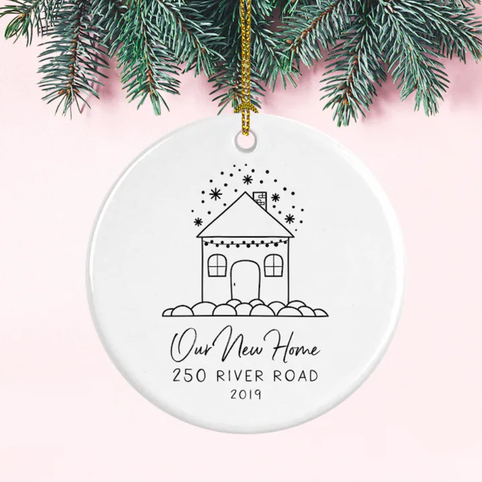 Personalized Housewarming Gift for Friend - Custom New Home Ornament 2019 - First Home Decor - Perfect for Housewarming Parties, New Home Celebrations & Warm Welcome Gifts