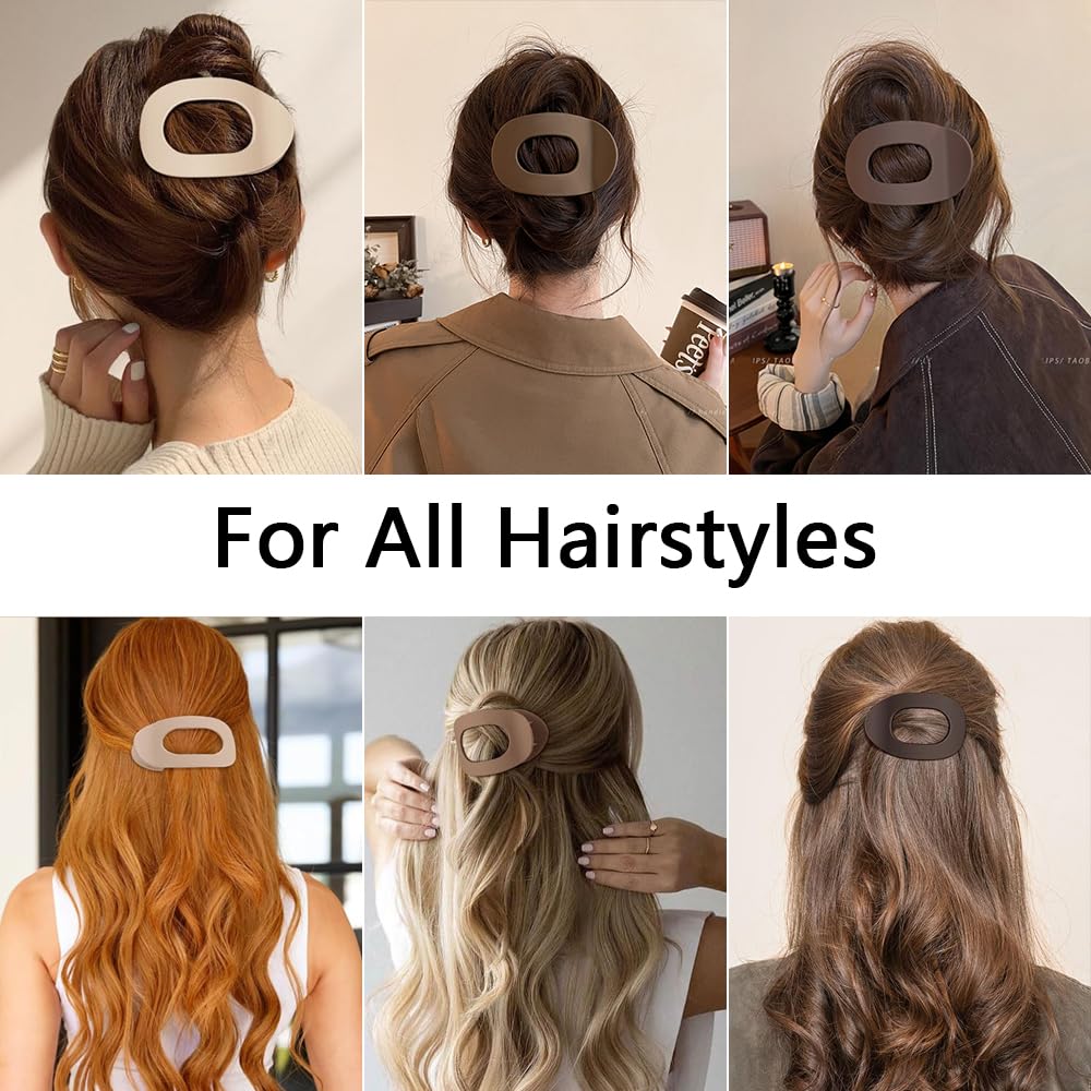 Matte Duck Billed Hair Claw Clips for Women - Large Neutral Hair Clips for Thick & Thin Hair (3 Colors) | Perfect for Ponytails, Buns & Everyday Styling