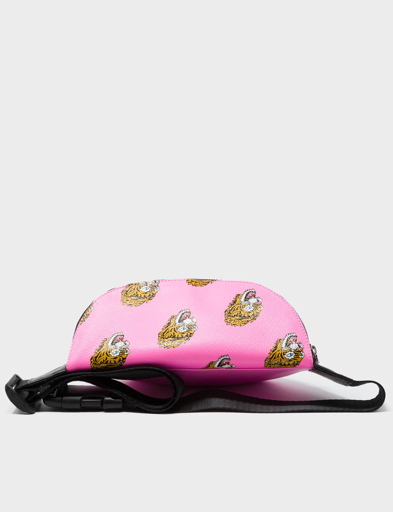 Harold Fanny Pack - Bubblegum Pink Leather with Tiger Print - Waist Bag for Women & Men - Perfect for Travel, Hiking, and Festivals