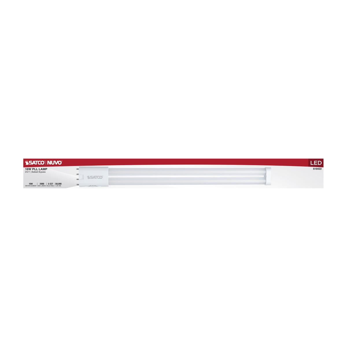 4 Pin PLL LED Lamp - 16W 2000LM Ballast Bypass - 3000K to 6500K Color Temperature - 2G11 Base - Perfect for Office Lighting, Retail Stores, and Home Use