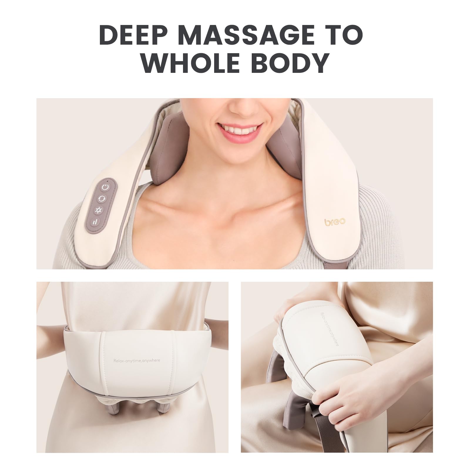 Breo N5 Mini Neck Massager with Heat - Electric Shoulder & Neck Massager for Pain Relief, Deep Tissue Massage, Portable Muscle Relaxation Gift for Home, Office & Travel Use