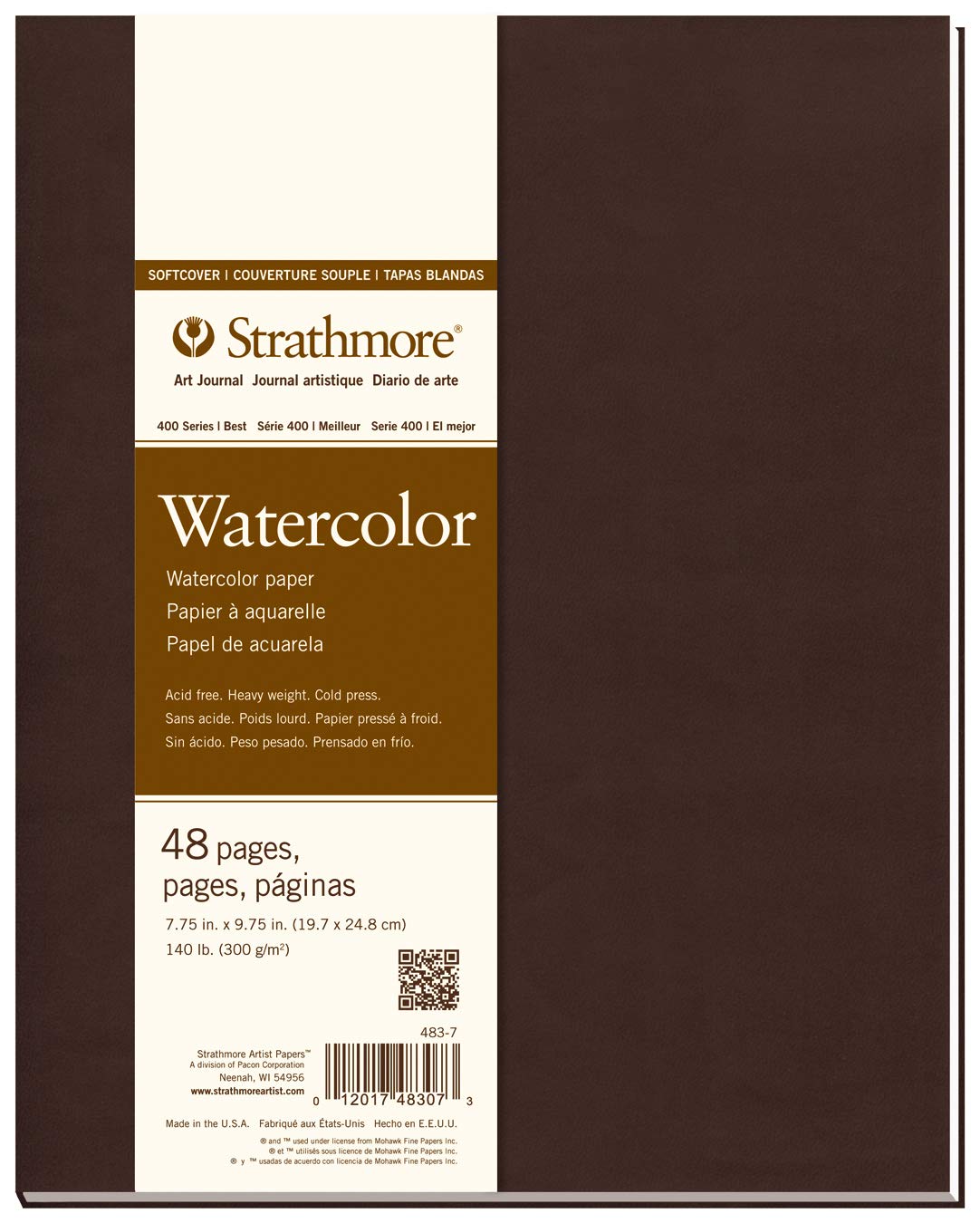 Strathmore 483-7 Softcover Watercolor Art Journal, 7.75