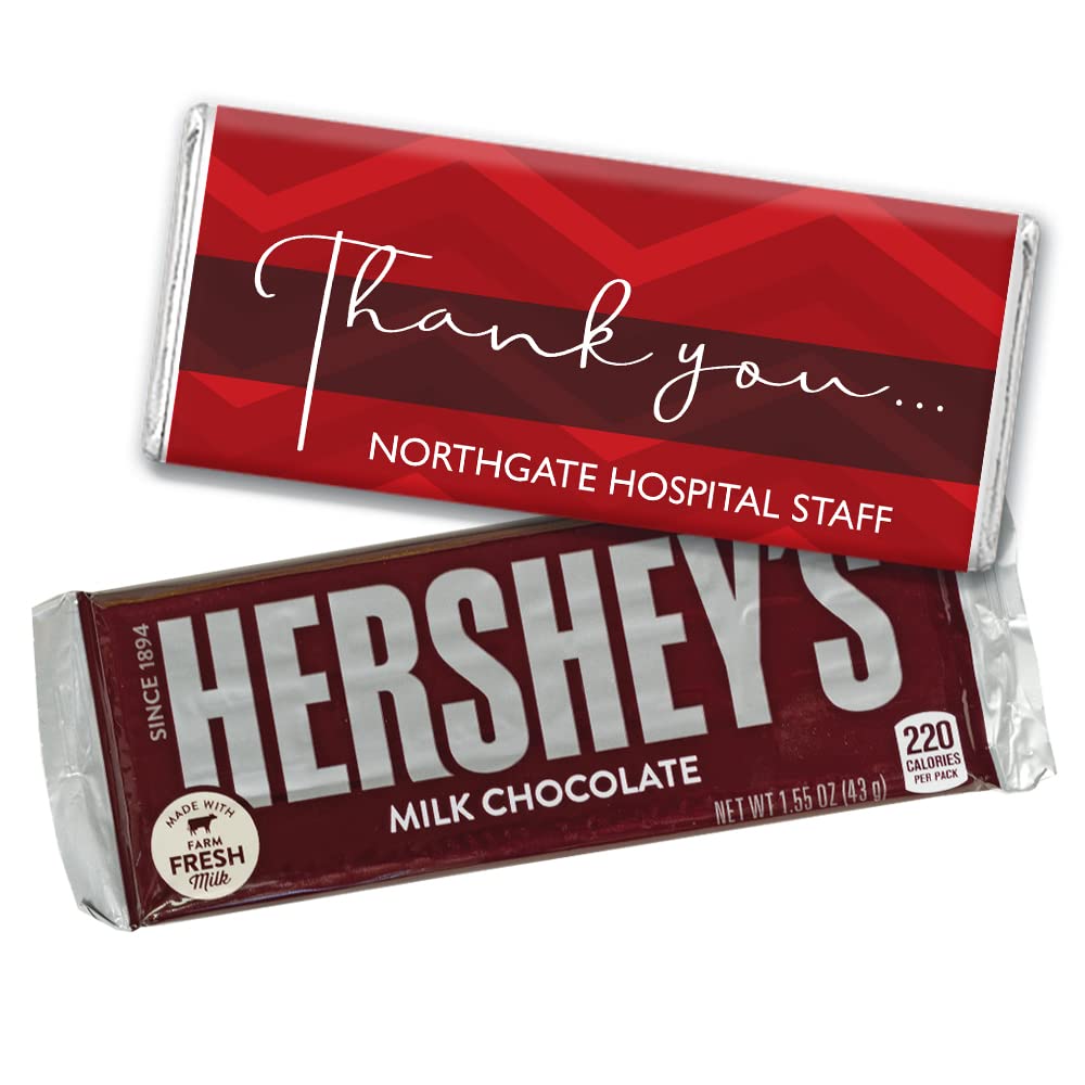 Personalized Thank You Chocolate Bars - Custom Red Candy Bars (12 Pack) - Perfect for Weddings, Birthdays & Corporate Gifts