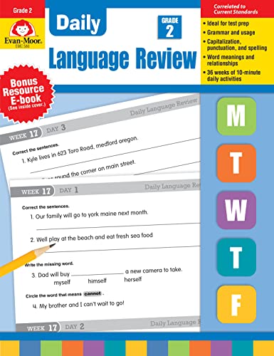 Evan-Moor Daily Language Review Grade 2 Workbook - Homeschool & Classroom Teaching Resource with Reproducible Worksheets, Grammar & Punctuation Practice, Skills Assessment | Perfect for Daily Exercises, Homework & Learning Activities