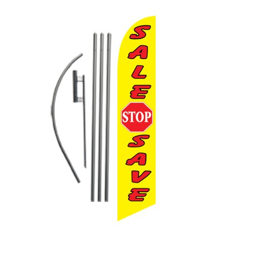 Feather Banner Flag with Pole Kit - Outdoor Advertising for Events & Sales