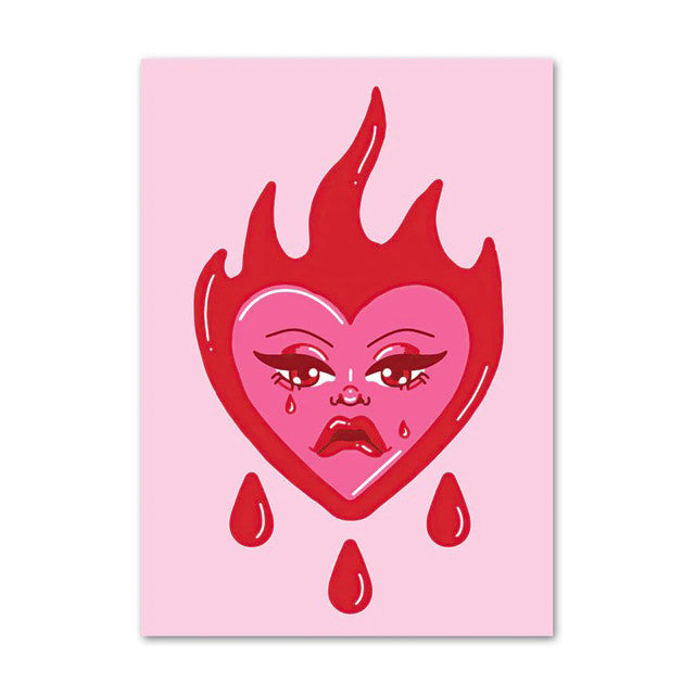 Trendy Hot Pink Girly Canvas Posters - Aesthetic Wall Art for Teen Girls' Bedroom & Dorm Room Decor
