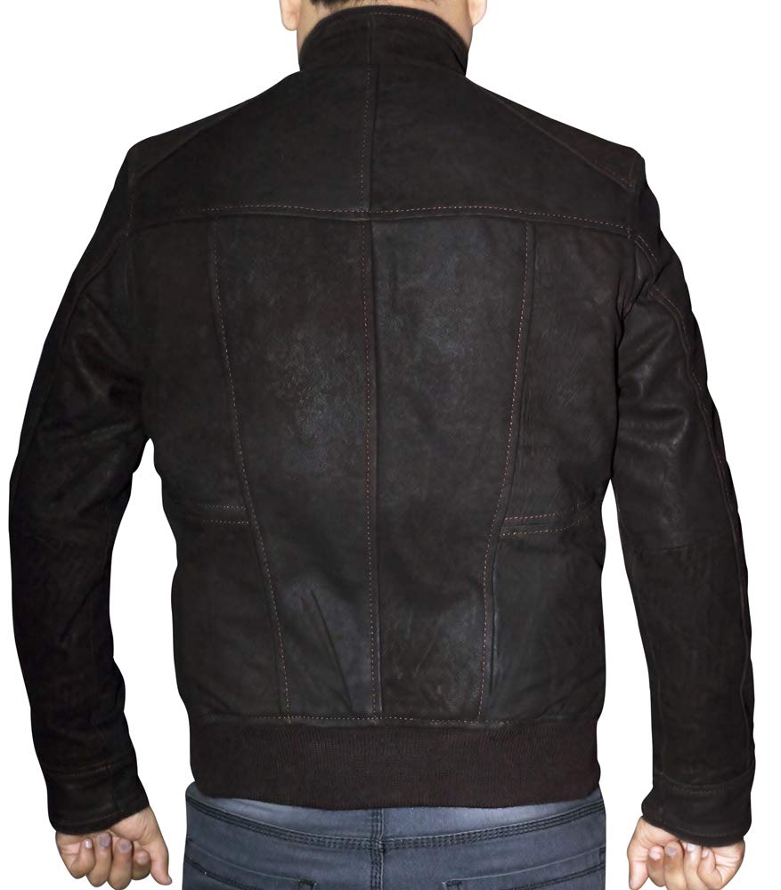 Men's Genuine Sheepskin Leather Jacket - Fashionable Rub Buff Finish Style for Winter & Casual Wear - Perfect for Motorcycle Riding & Outdoor Activities