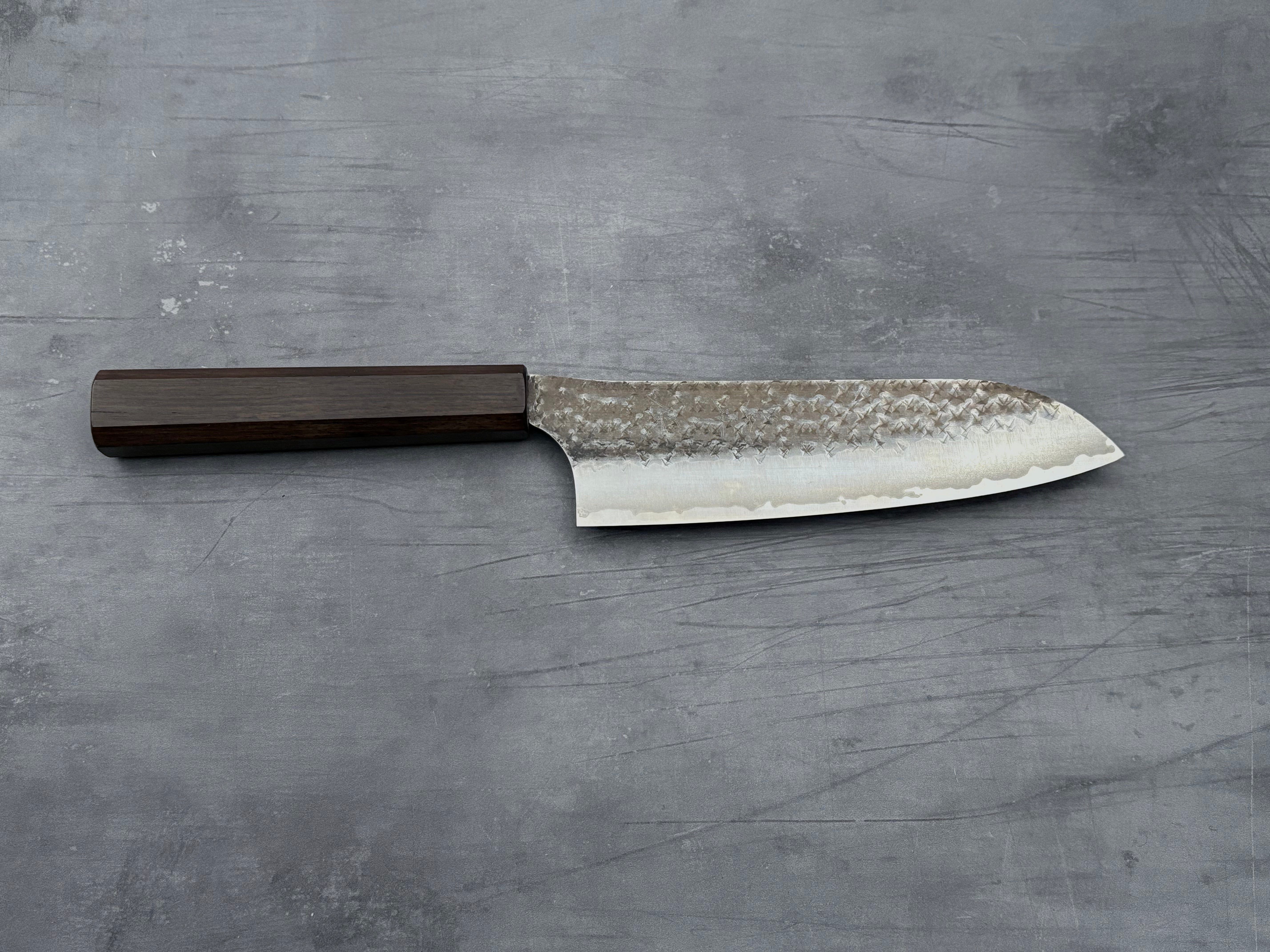 Yu Kurosaki Kokusen Santoku Knife - 7 Inch Japanese Damascus Steel Chef Knife for Slicing, Dicing & Mincing - Perfect for Home Kitchen & Professional Cooking