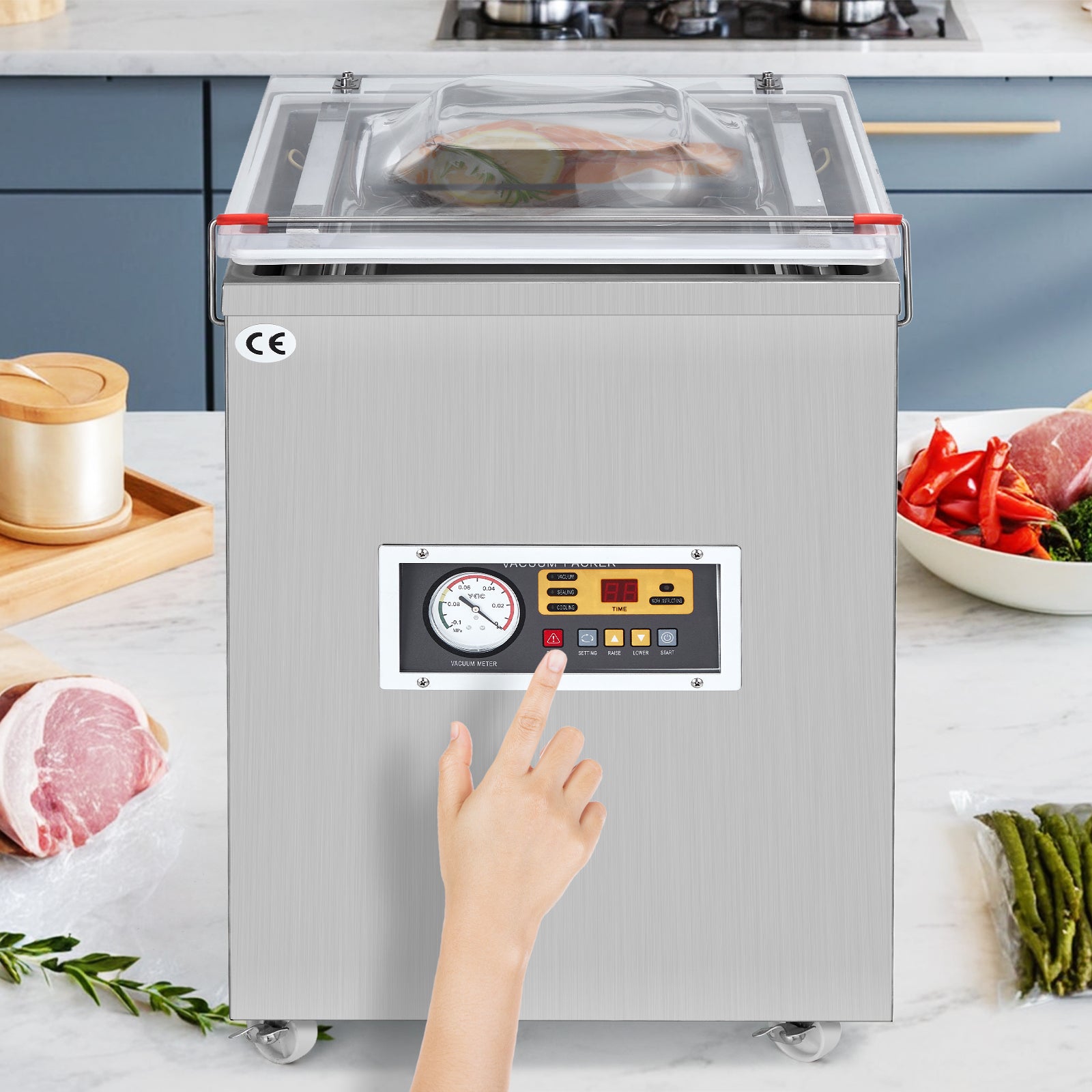 GARVEE 14.17 Inch Commercial Chamber Vacuum Sealer - 13m³/h 110V Professional Food Saver for Home & Restaurant Kitchens | Perfect for Meal Prep, Sous Vide & Long-Term Food Storage