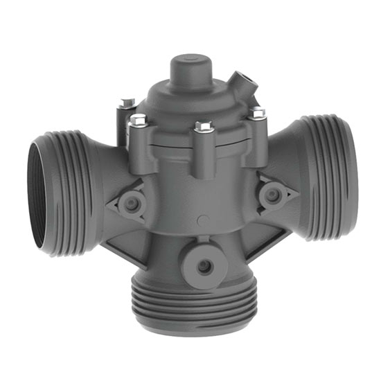 Bermad IR 110 3W X Plastic Hydraulic 3-Way Solenoid Control Valve with S.390.3 Coil - Ideal for Irrigation, Water Treatment, and Industrial Fluid Control Systems