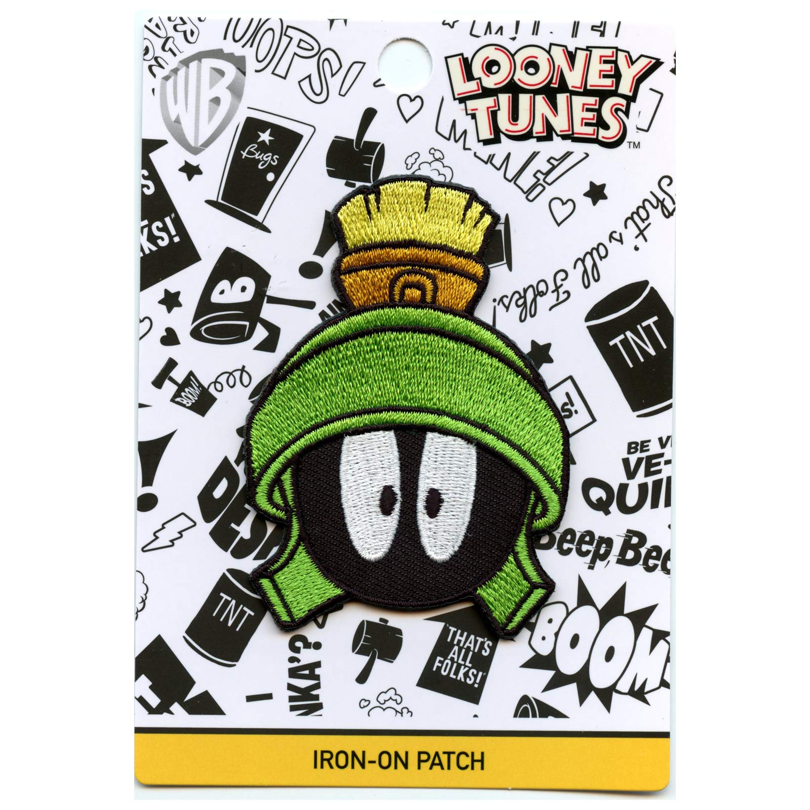 Official Marvin The Martian Embroidered Iron-On Patch - Looney Tunes Cartoon Character Applique for Jackets, Hats & Backpacks