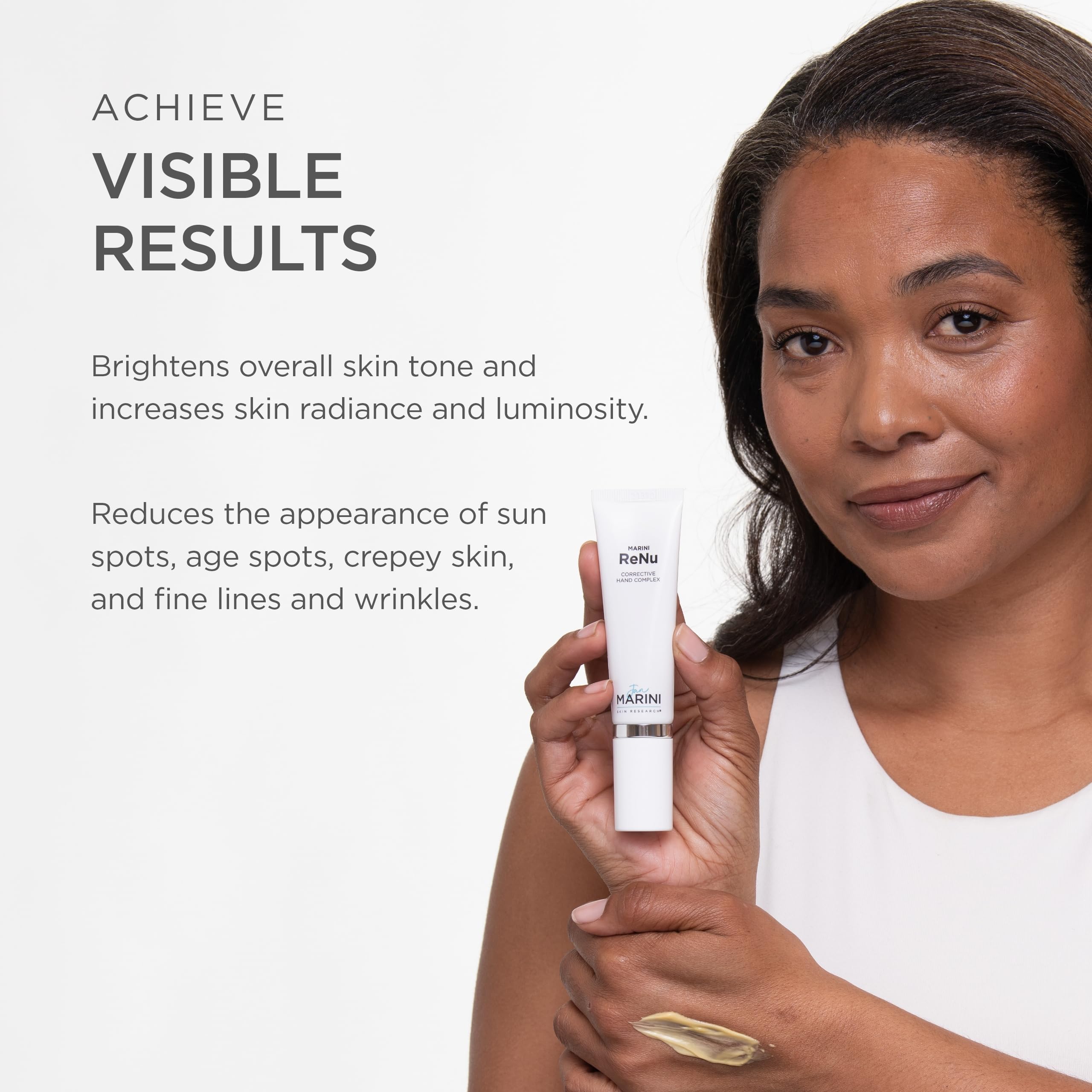 Jan Marini Skin Research Marini Renu Corrective Hand Complex - 1 Oz Anti-Aging Hand Cream for Dry, Wrinkled Hands - Perfect for Nighttime Use & Daily Moisturizing