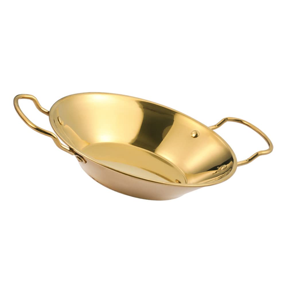 Hemoton Stainless Steel Griddle Pan - Korean Noodle Pot, Crepe Pan, Deep Fryer & Carbon Steel Paella Pan - Induction Compatible, Thickened Non-Stick Surface for Home Cooking & Buffet Stove - Perfect for Asian Cuisine, Breakfast Crepes & Outdoor Catering