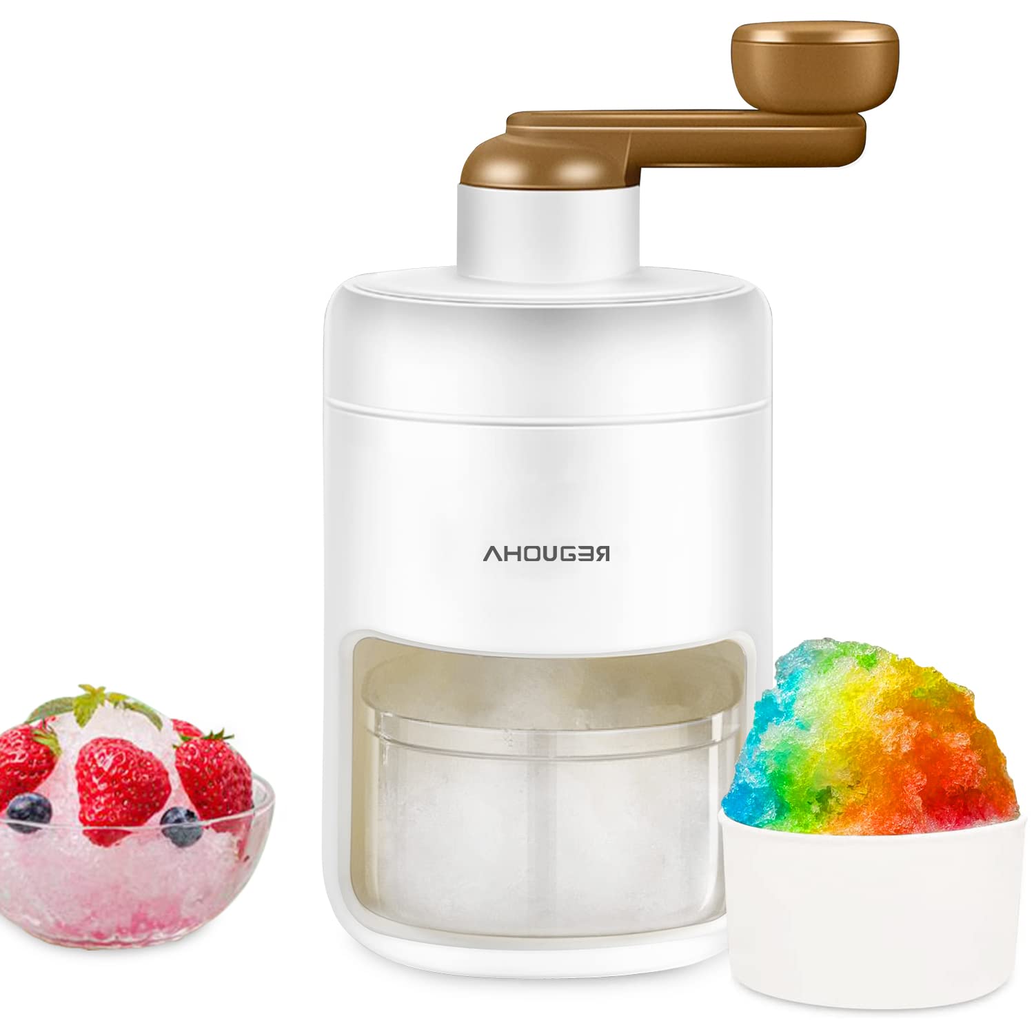 AHOUGER 2023 Portable Ice Shaver Machine for Granita, Italian Ice, and Smoothies - BPA-Free Commercial & Home Use - Perfect for Parties, Cafes, and Restaurants