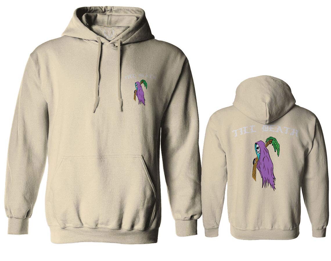 Cool Bones Surf Hoodie - Summer Palm Graphic Till Death Design - Obei Society - Perfect for Beach, Surfing & Streetwear Fashion