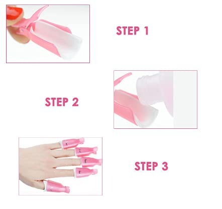 BOLT BEE 10PCS Nail Polish Remover Clips - Reusable Gel & Acrylic Nail Soak Off Caps for Toenails & Fingers | Perfect for At-Home Manicures & Pedicures, Salon Nail Art Removal
