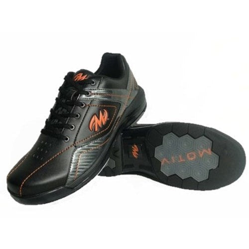 Motiv Men's Propel Black Carbon Orange Right Hand Wide Bowling Shoes - Perfect for League Play & Tournament Performance