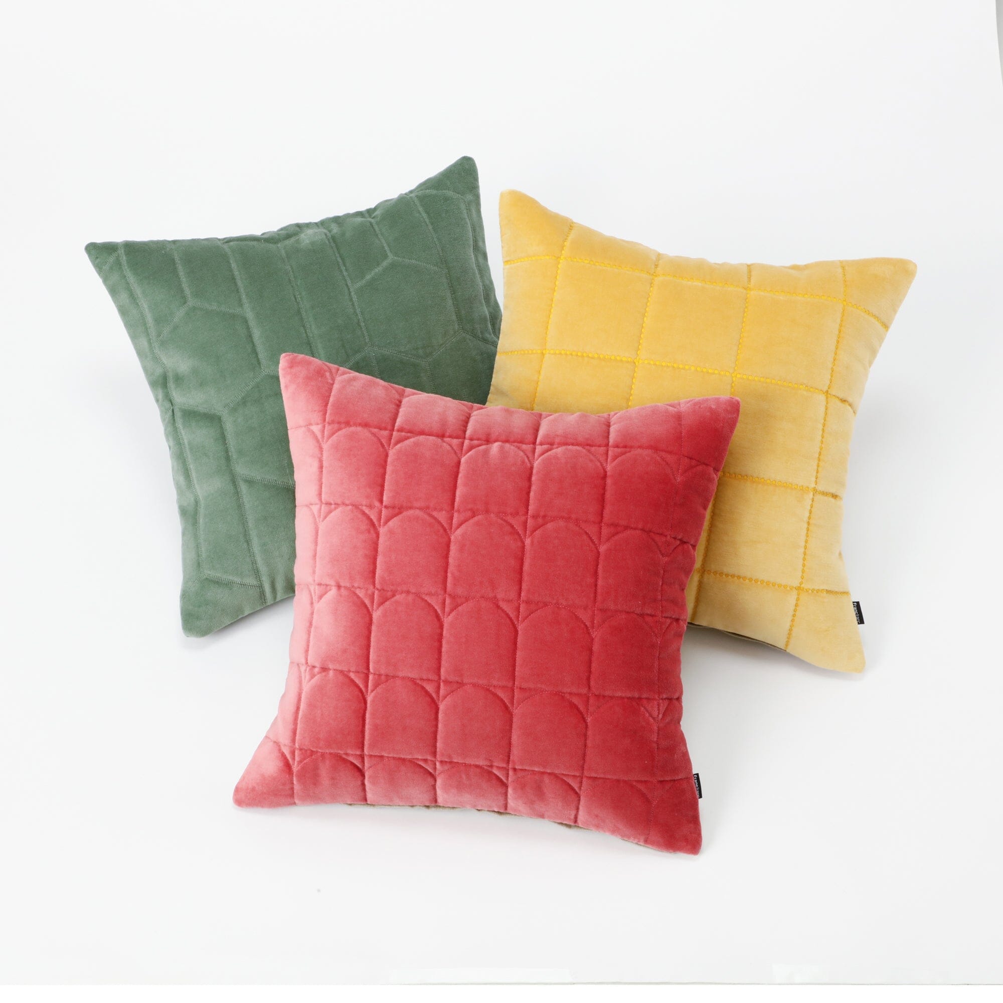 Geome Quilt Cushion Cover 45x45 Inches Green - Soft Decorative Pillow Case for Sofa, Bed, Living Room & Home Decor