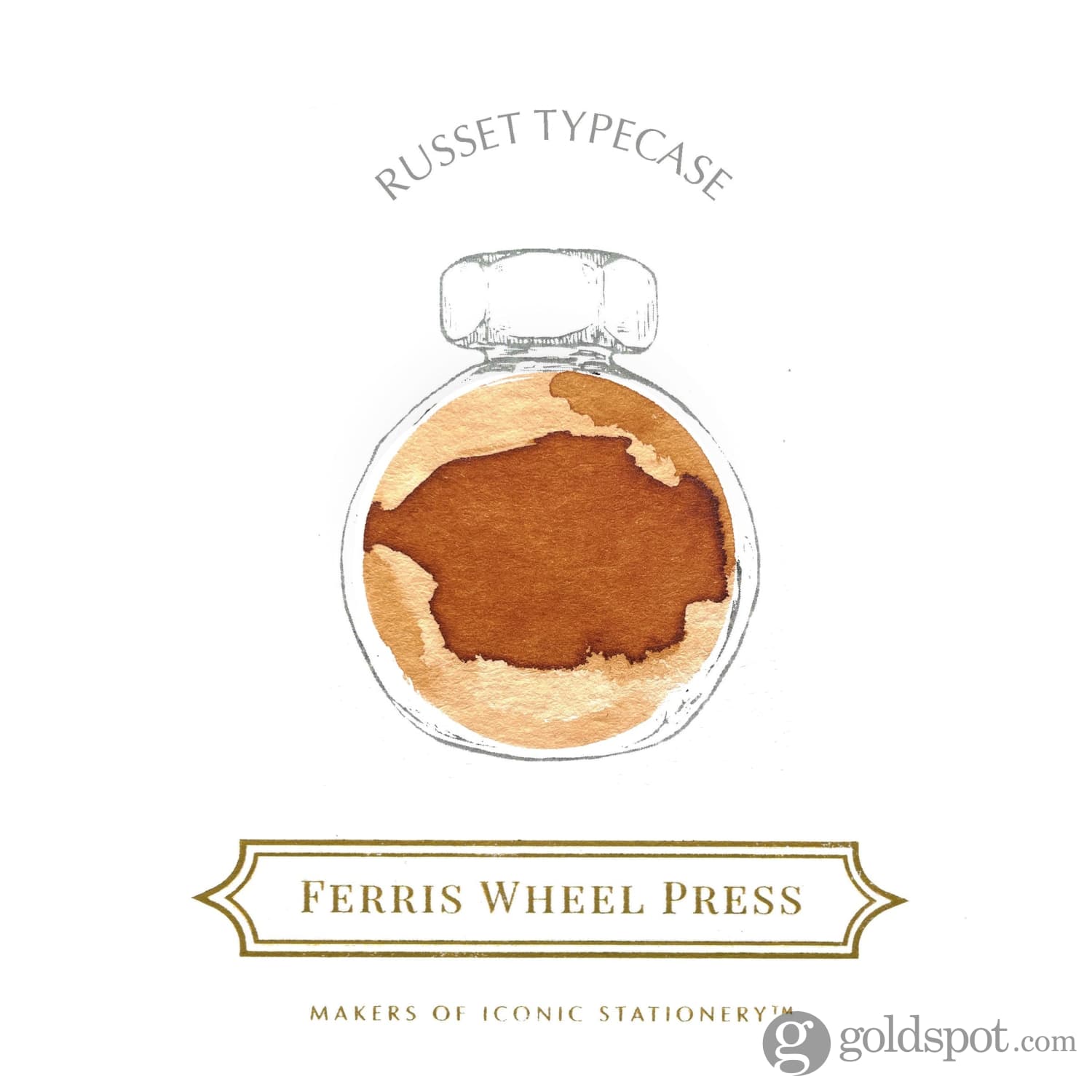 Ferris Wheel Press Russet Typecase Bottled Ink Pot - 10mL Fountain Pen Ink for Calligraphy, Journaling & Artistic Writing - Perfect for Writers, Artists & Pen Enthusiasts