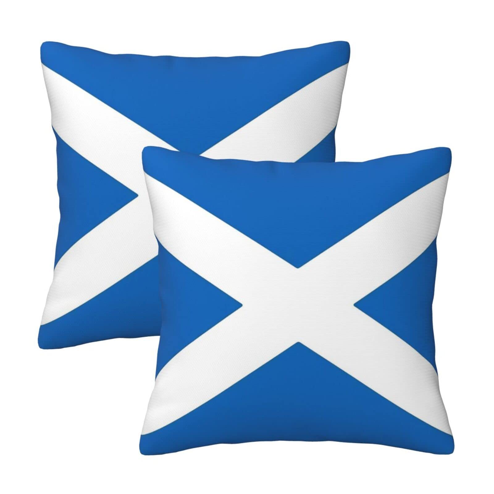 Scotland Flag Throw Pillow Covers Set of 2 - Soft Decorative Pillow Cases with Zipper Closure, 18x18 Inch Standard Size for Sofa, Couch & Bed - Perfect for Home Decor, Living Room & Scottish Pride Display