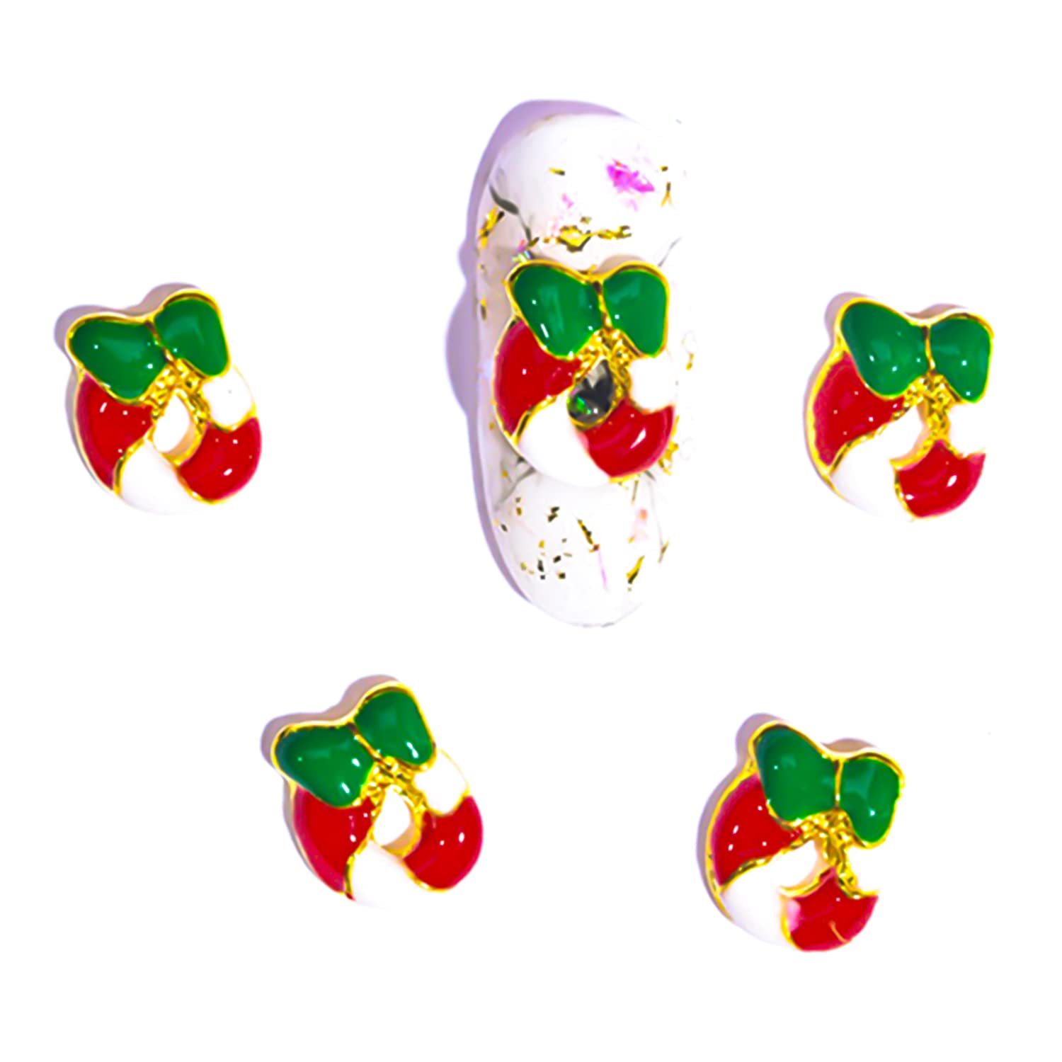 50Pcs Christmas Nail Charms - 3D Snowman & Elk Nail Art Decorations with Rhinestones, Studs & Jewels for Holiday Manicures | Perfect for Christmas Parties, Gift Giving & Winter Nail Designs