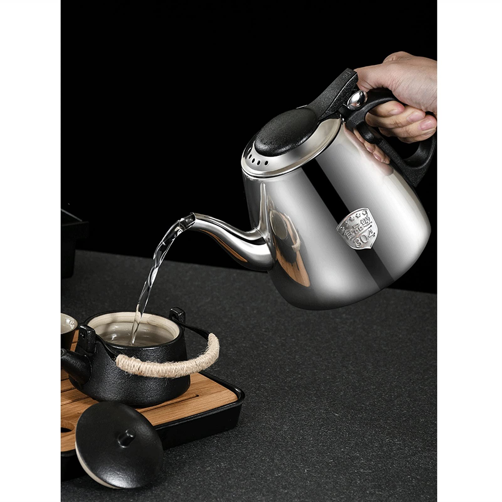 Premium 304 Stainless Steel Tea Kettle for Stove & Induction Cooktop - 1.2L Capacity - Perfect for Boiling Water, Brewing Tea, or Serving Coffee - Ideal for Home, Office & Camping Use