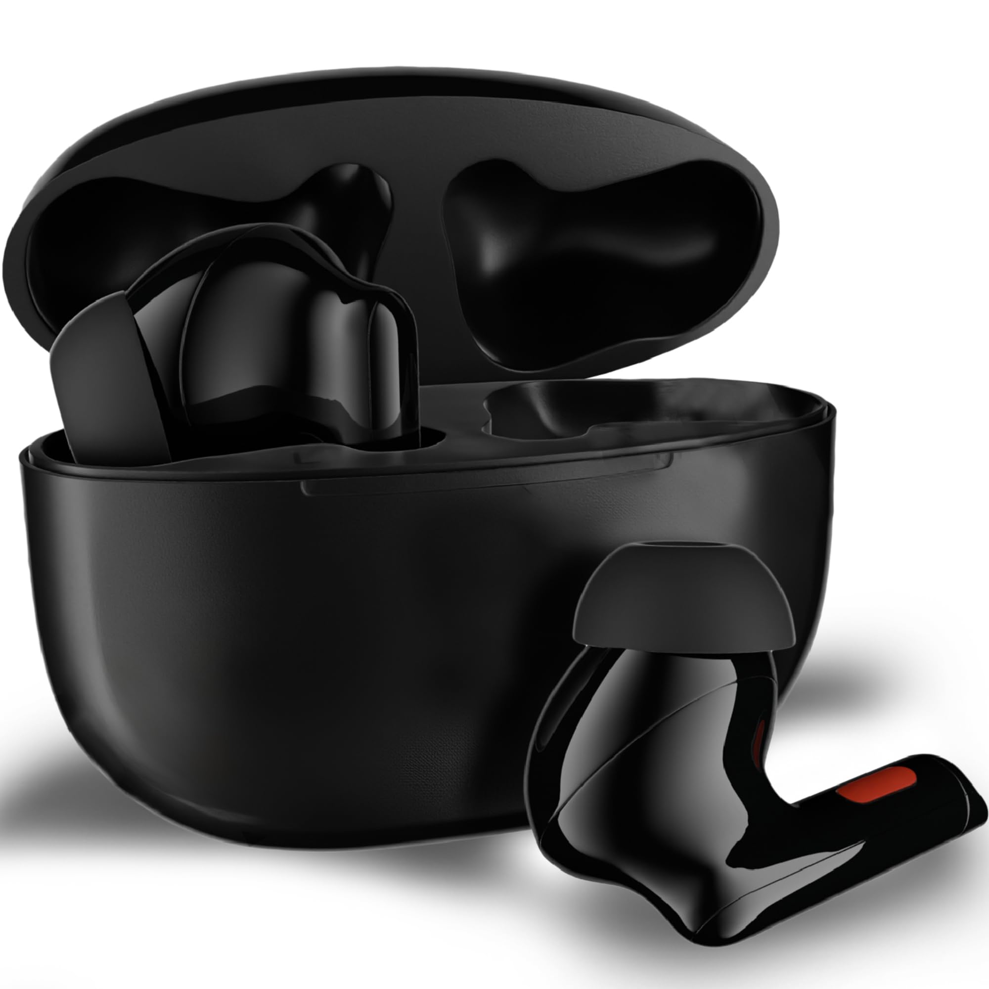 PanWave Rechargeable Bluetooth Hearing Aids for Seniors with Noise Cancelling - Wireless Hearing Amplifier & Portable Charging Case (Black) - Perfect for TV Watching, Phone Calls, and Outdoor Activities