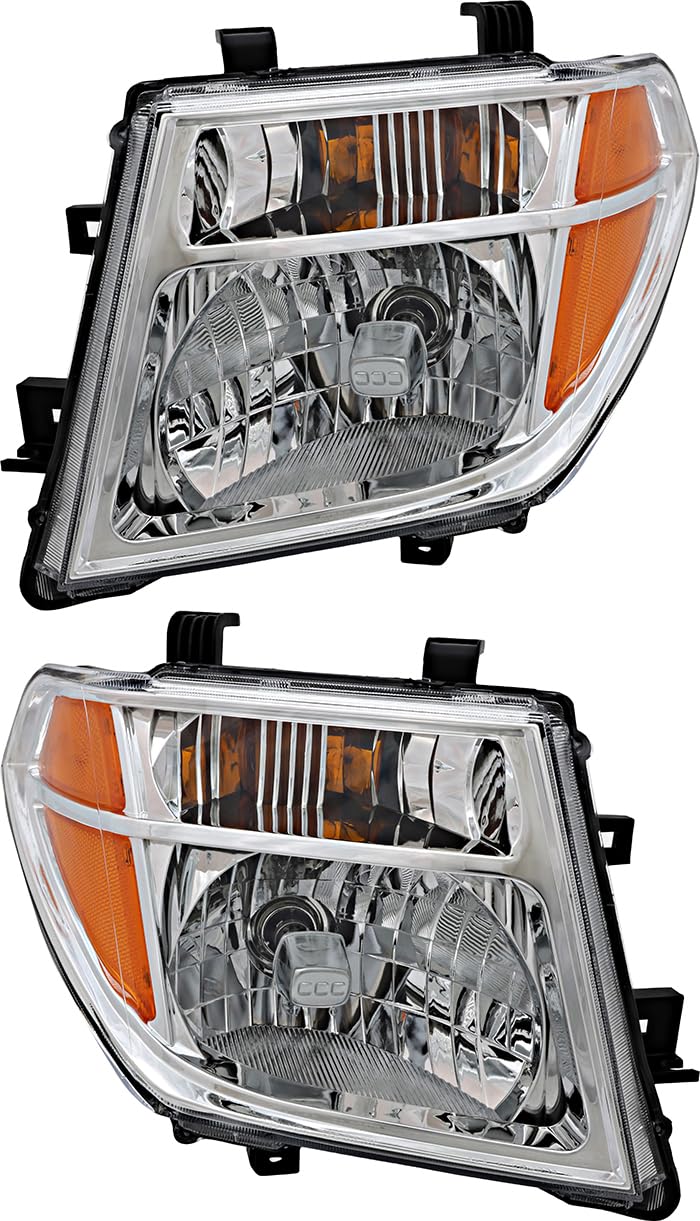2005-2008 Nissan Frontier & 2005-2007 Pathfinder Replacement Headlight Assembly Set - Halogen Headlights for Driver & Passenger Side - Durable & Bright for Night Driving, Off-Road Adventures & Daily Commute