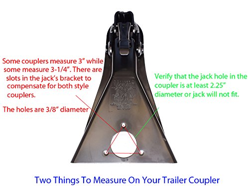 RAM A-Frame Trailer Jack with Wheel and Mounting Hardware - Heavy Duty Stabilizer for RV, Boat, and Utility Trailers