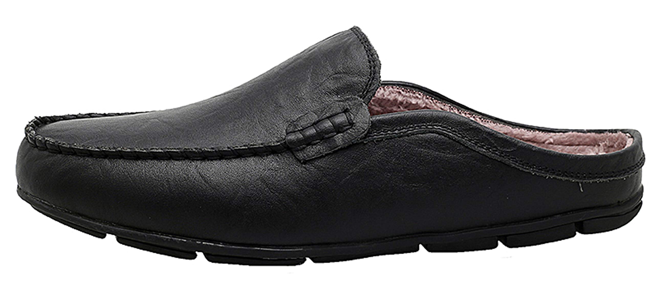 Go Tour Men's Mules Clog Slippers - Breathable Leather Slip-On Loafers with Punching Design for Casual Wear | Perfect for Home, Office & Outdoor Comfort