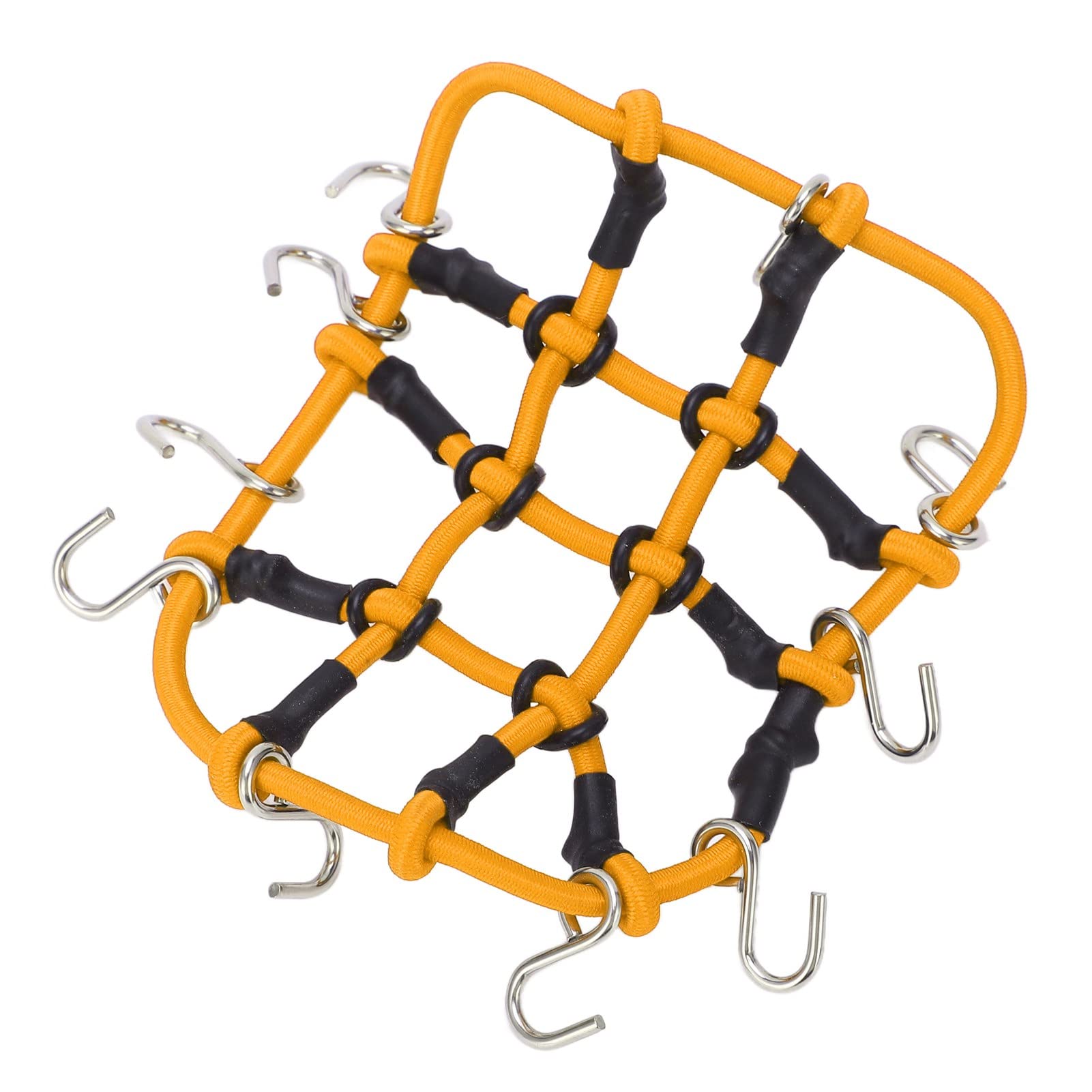Durable Rubber RC Car Luggage Rack with Elastic Net - High Strength Lightweight Accessory with Hooks for Outdoor RC Vehicles (Yellow) - Perfect for Off-Road Adventures & Camping Gear Storage
