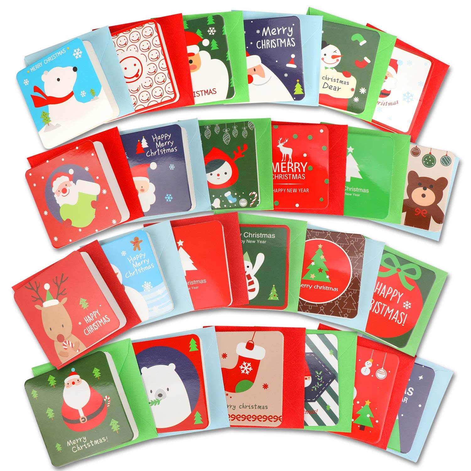 144-Pack Mini Christmas Greeting Cards with Envelopes | Blank Holiday Note Cards for Kids, Gift Boxes & Party Favors | Winter Holiday, Xmas Party & Classroom Exchange Supplies