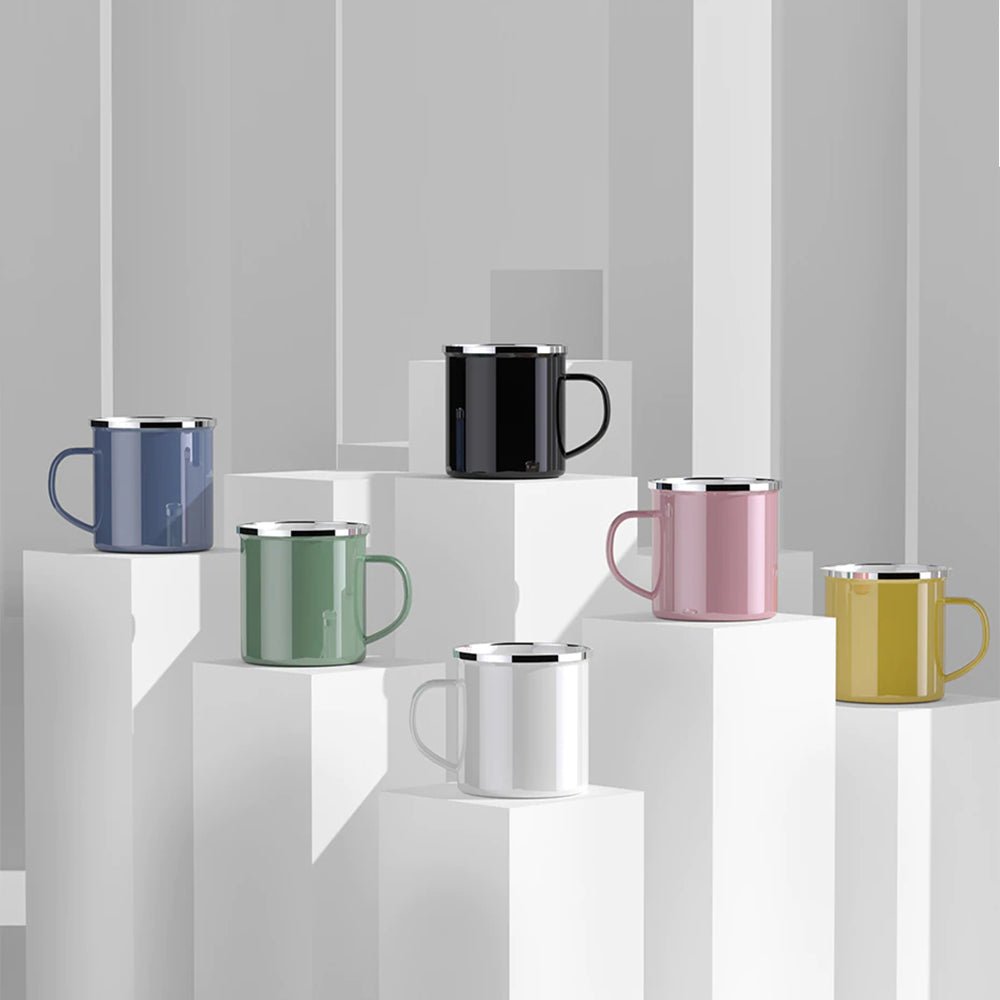 Premium Enamel Camping Mug - Durable & Lightweight Coffee Cup for Outdoor Adventures, Hiking, and Travel - Penda Brand