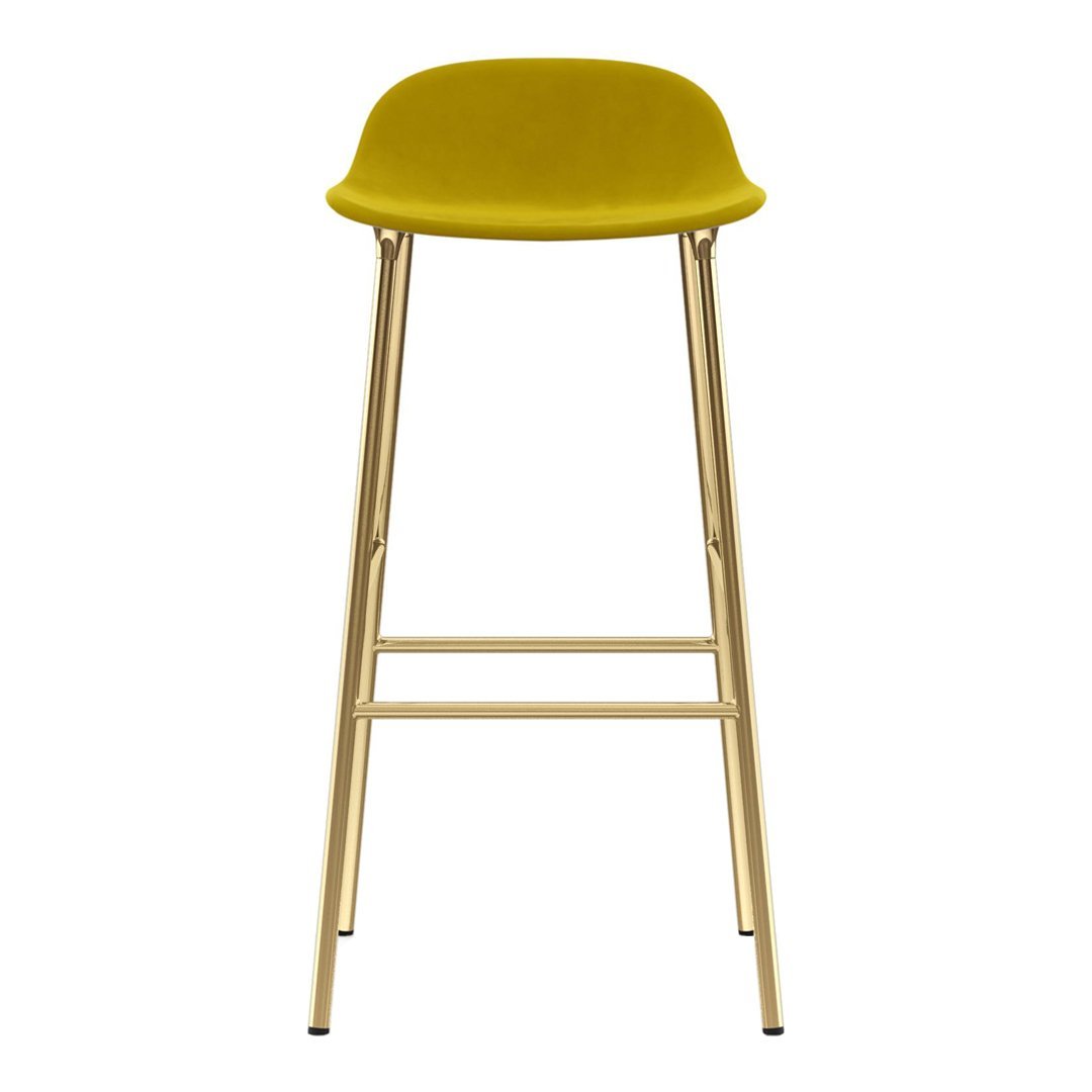 Modern Form Bar Stool with Metal Legs & Upholstered Seat - Perfect for Kitchen Islands, Home Bars & Commercial Use