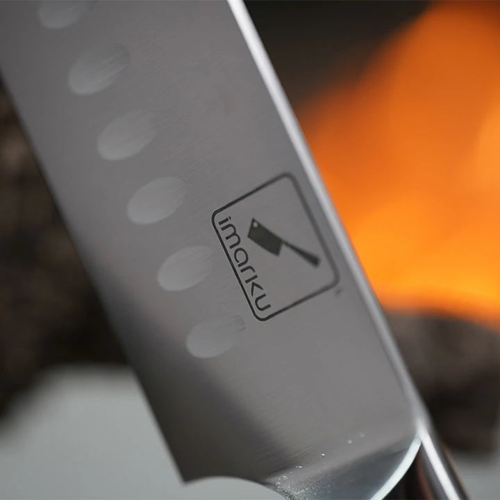 Premium Japanese Forged Stainless Steel Santoku Knife 7 Inch - Professional Chef's Knife for Slicing, Dicing & Mincing - Perfect for Home Kitchens & Culinary Enthusiasts