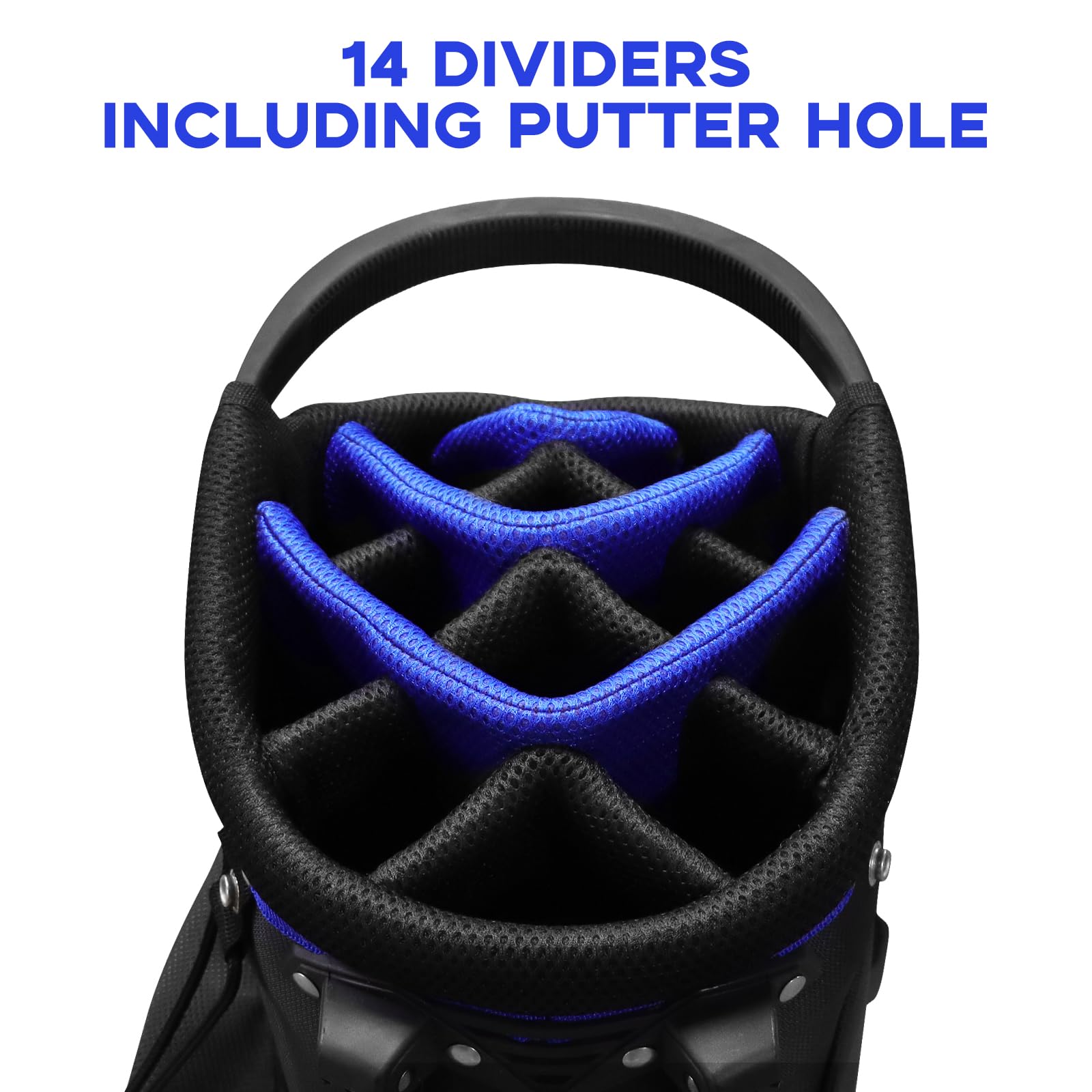 Premium 14-Way Golf Stand Bag with 5 Pockets | Lightweight Waterproof Nylon & Ergonomic Straps | Perfect for Men & Women Golfers | Ideal for Course Play, Driving Range & Tournament Use