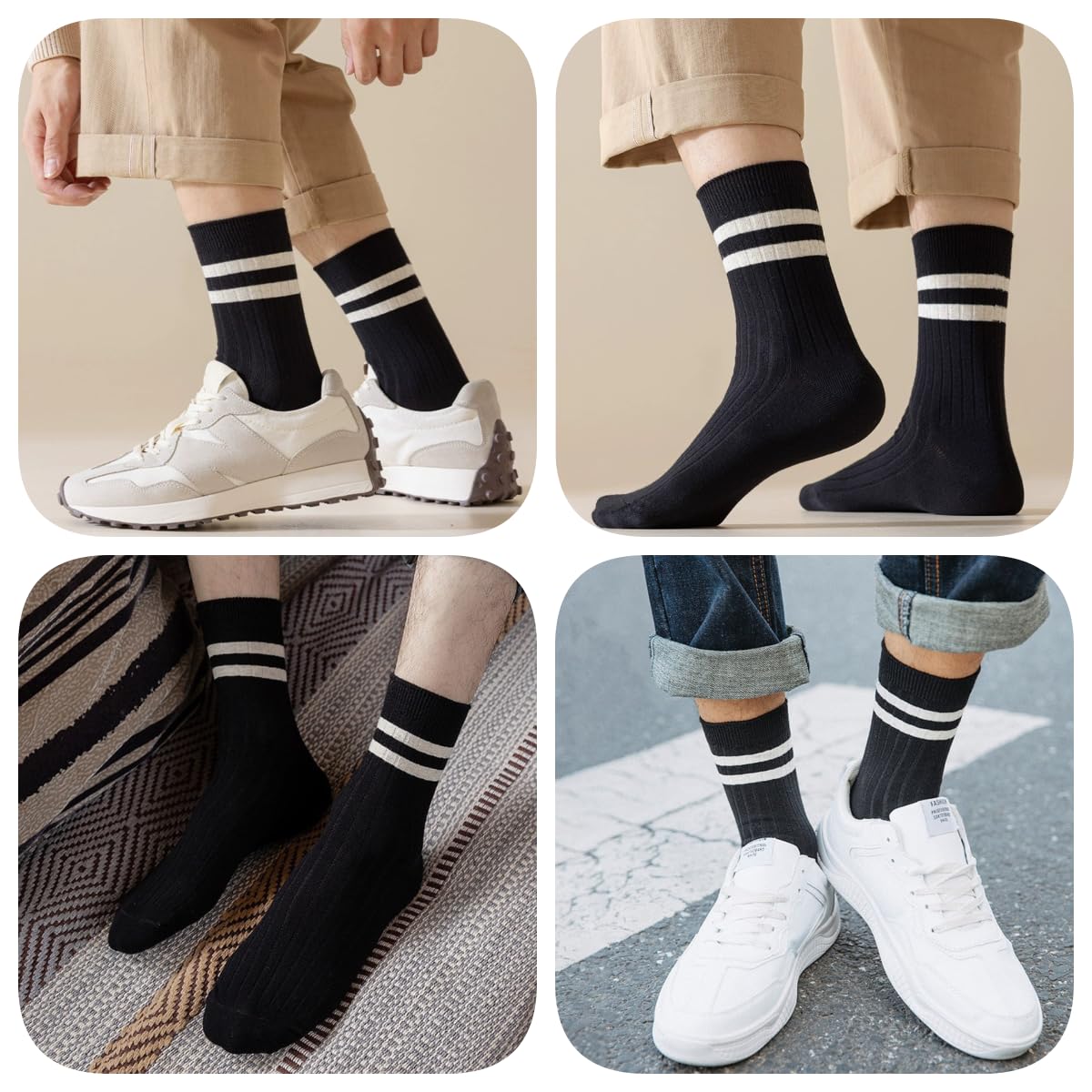 Men's Athletic Cotton Socks 5-Pack - Breathable Ankle Socks for Running, Gym & Casual Wear - Comfortable Workout Socks for Sports & Everyday Use