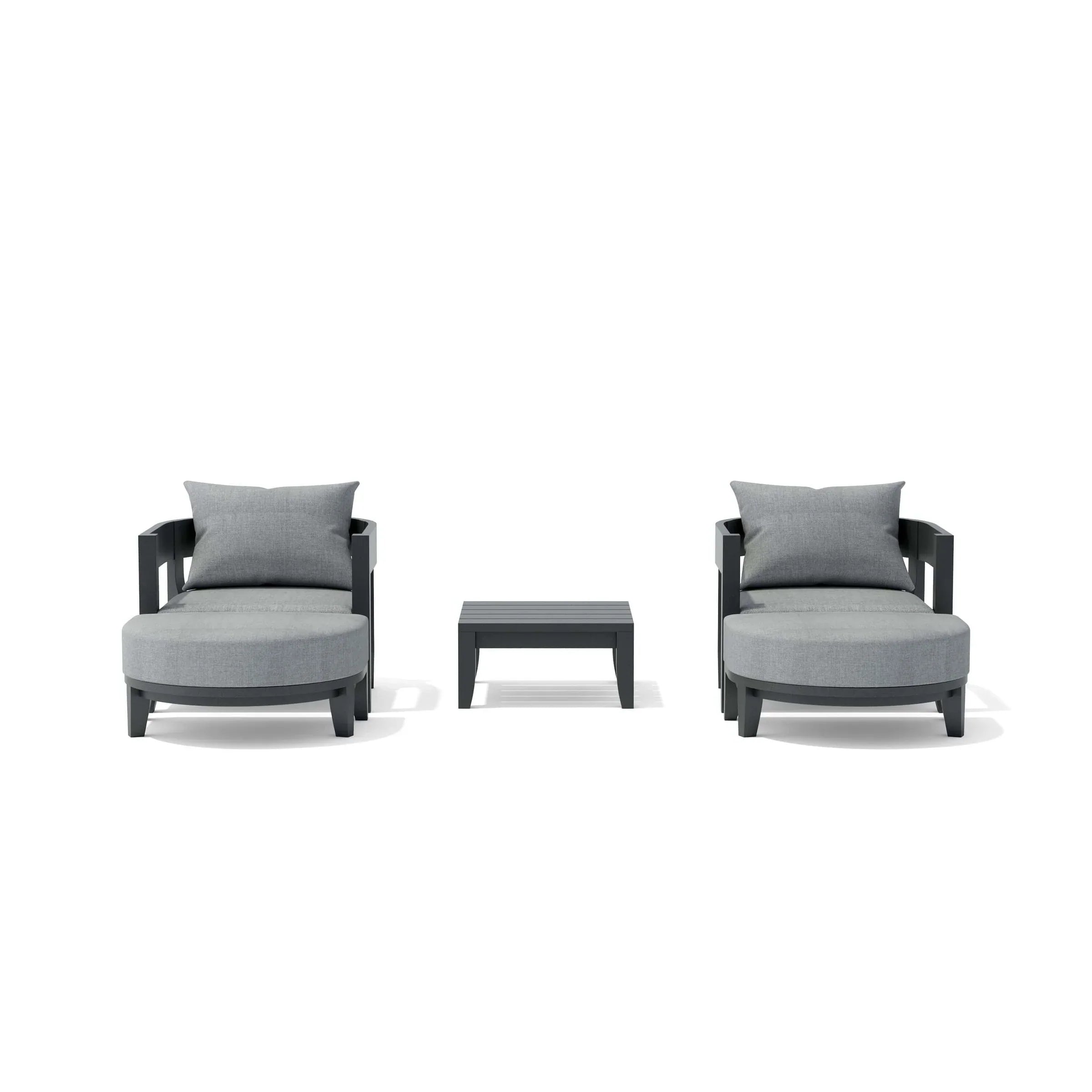 Anderson Teak 5-Piece Coronado Aluminum Deep Seating Patio Set (SET 172 AL) - Outdoor Furniture for Garden, Poolside & Backyard Relaxation
