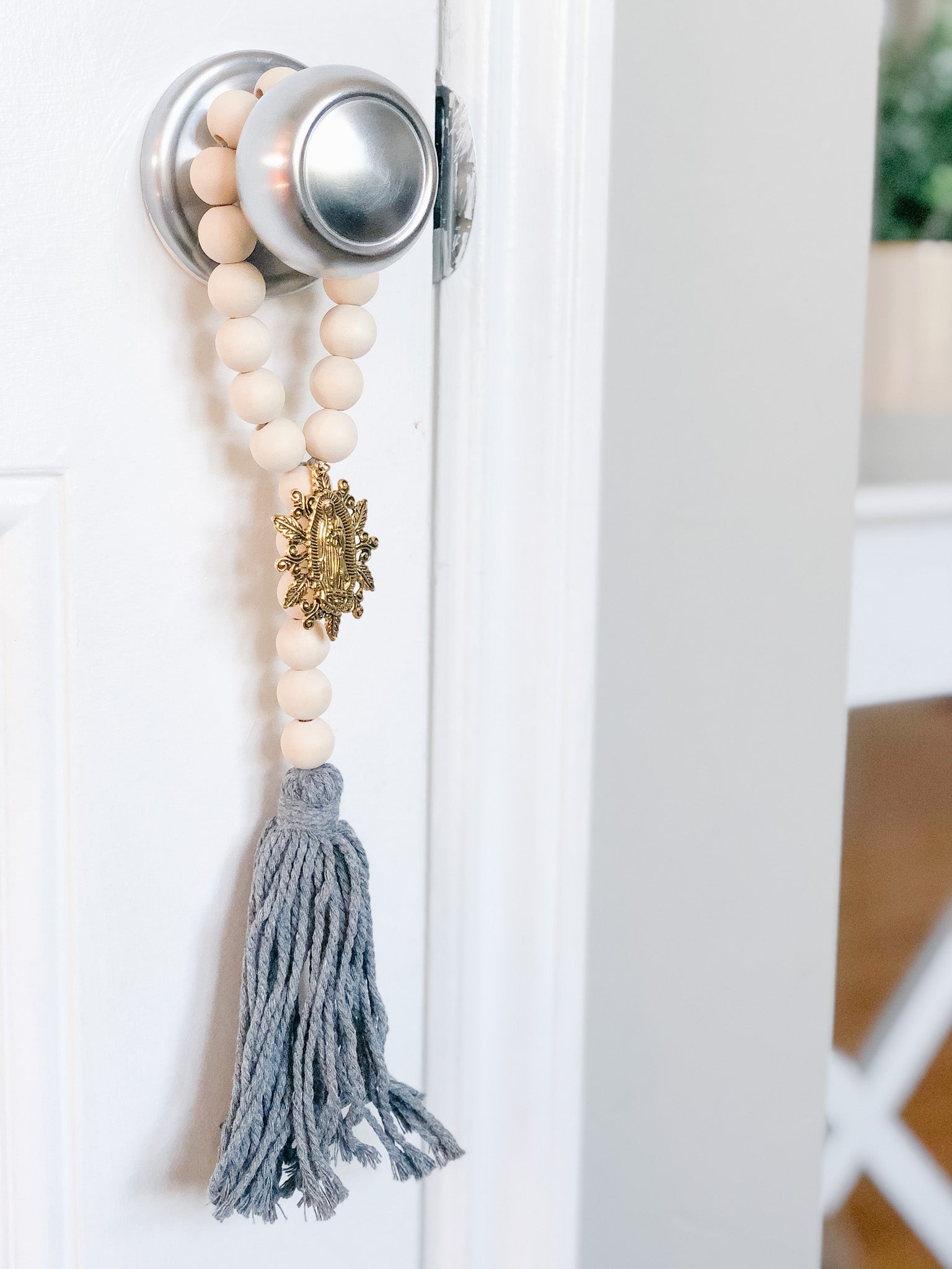 Our Lady of Guadalupe Blue Door Hanger - Religious Home Decor for Catholic Doors & Entryways