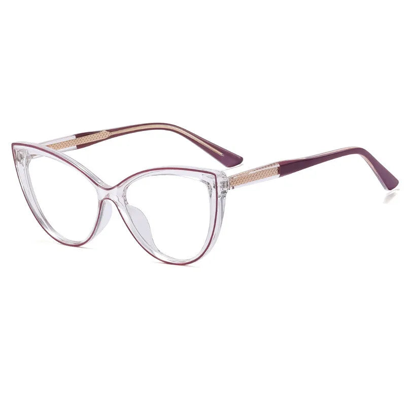 CCspace Women's Full Rim Square Cat Eye Titanium Eyeglasses Frame - Lightweight & Durable TR90 Material - Perfect for Work, Reading & Fashion Accessories