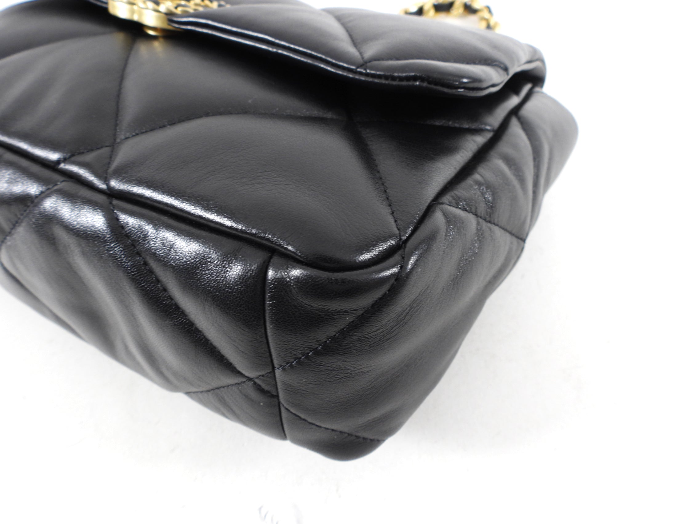 Chanel Black Quilted Leather 19 Chain Flap Bag - Luxury Designer Handbag for Women | Perfect for Evening Parties, Date Nights & Special Occasions